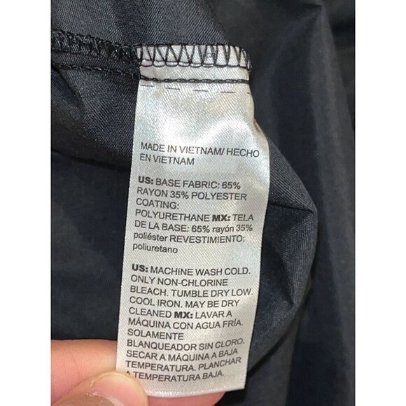 Chico's Black Faux Leather 3/4 Sleeve Pleather Tiered Midi Dress Women's Size 4 - Picture 8 of 9